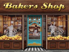 Bakers shop dementia friendly wall mural