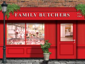 Butchers shop dementia friendly wall mural
